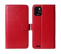 Tnviud Flip Premium Retro Business Cuir Housse Coque Étui pour Energizer Ultimate U506s 5" Cas Magnétique Téléphone Couverture Protecteur Portefeuille Cover Case Support Book Stand (Rouge)