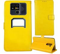 Tnviud Flip Premium Retro Cuir Housse Coque Étui pour AGM G3 Pro 5G 6.72" Cas Magnétique Téléphone Couverture Protecteur Cover Case Support (Jaune)