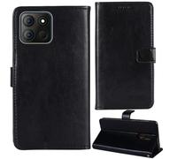 Tnviud Flip Premium Retro Cuir Housse Coque Étui pour Aligator S6600 Duo 6.6" Cas Magnétique Téléphone Couverture Protecteur Cover Case Support (Noir)