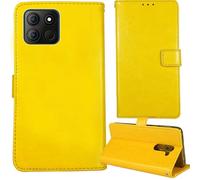 Tnviud Flip Premium Retro Cuir Housse Coque Étui pour Aligator S6600 Duo 6.6" Cas Magnétique Téléphone Couverture Protecteur Cover Case Support (Jaune)