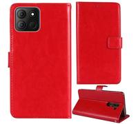 Tnviud Flip Premium Retro Cuir Housse Coque Étui pour Aligator S6600 Duo 6.6" Cas Magnétique Téléphone Couverture Protecteur Cover Case Support (Rouge)
