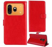 Tnviud Flip Premium Retro Cuir Housse Coque Étui pour Coolpad Cool 80 6.7" Cas Magnétique Téléphone Couverture Protecteur Cover Case Support (Rouge)