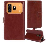 Tnviud Flip Premium Retro Cuir Housse Coque Étui pour Coolpad Cool 80 6.7" Cas Magnétique Téléphone Couverture Protecteur Cover Case Support (Brun)