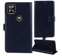 Tnviud Flip Premium Retro Cuir Housse Coque Étui pour Crosscall Core M6 5.99" Cas Magnétique Téléphone Couverture Protecteur Cover Case Support (Bleu Fonce)