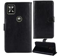 Tnviud Flip Premium Retro Cuir Housse Coque Étui pour Crosscall Core M6 5.99" Cas Magnétique Téléphone Couverture Protecteur Cover Case Support (Noir)