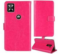 Tnviud Flip Premium Retro Cuir Housse Coque Étui pour Crosscall Core M6 5.99" Cas Magnétique Téléphone Couverture Protecteur Cover Case Support (Rose)