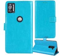 Tnviud Flip Premium Retro Cuir Housse Coque Étui pour Crosscall Stellar X5s / X5s Chamonix Mont Blanc 6.49" Cas Magnétique Téléphone Couverture Protecteur Cover Case Support (Bleu)