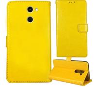 Tnviud Flip Premium Retro Cuir Housse Coque Étui pour CryptoData Impulse K1 5.71" Cas Magnétique Téléphone Couverture Protecteur Cover Case Support (Jaune)