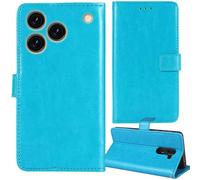 Tnviud Flip Premium Retro Cuir Housse Coque Étui pour CUBOT A50 6.58" Cas Magnétique Téléphone Couverture Protecteur Cover Case Support (Bleu)