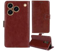 Tnviud Flip Premium Retro Cuir Housse Coque Étui pour CUBOT A50 6.58" Cas Magnétique Téléphone Couverture Protecteur Cover Case Support (Brun)