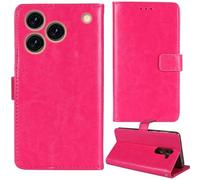 Tnviud Flip Premium Retro Cuir Housse Coque Étui pour CUBOT A50 6.58" Cas Magnétique Téléphone Couverture Protecteur Cover Case Support (Rose)
