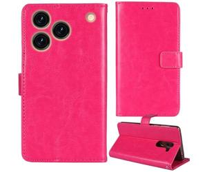 Tnviud Flip Premium Retro Cuir Housse Coque Étui pour CUBOT A50 6.58" Cas Magnétique Téléphone Couverture Protecteur Cover Case Support (Rose)