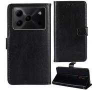 Tnviud Flip Premium Retro Cuir Housse Coque Étui pour DOOGEE Note 56 6.56" Cas Magnétique Téléphone Couverture Protecteur Cover Case Support (Noir)