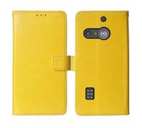 Tnviud Flip Premium Retro Cuir Housse Coque Étui pour Doro 1880/1881 2.4" Cas Magnétique Téléphone Couverture Protecteur Portefeuille Cover Case Support Book Stand (Jaune)