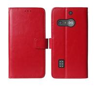 Tnviud Flip Premium Retro Cuir Housse Coque Étui pour Doro 1880/1881 2.4" Cas Magnétique Téléphone Couverture Protecteur Portefeuille Cover Case Support Book Stand (Rouge)