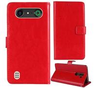 Tnviud Flip Premium Retro Cuir Housse Coque Étui pour Doro Aurora A10 Cas Magnétique Téléphone Couverture Protecteur Cover Case Support (Rouge)