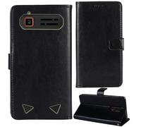 Tnviud Flip Premium Retro Cuir Housse Coque Étui pour Gigaset GLX8 Plus 2.4" Cas Magnétique Téléphone Couverture Protecteur Cover Case Support (Noir)