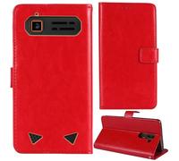 Tnviud Flip Premium Retro Cuir Housse Coque Étui pour Gigaset GLX8 Plus 2.4" Cas Magnétique Téléphone Couverture Protecteur Cover Case Support (Rouge)