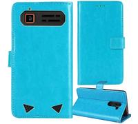 Tnviud Flip Premium Retro Cuir Housse Coque Étui pour Gigaset GLX8 Plus 2.4" Cas Magnétique Téléphone Couverture Protecteur Cover Case Support (Bleu)