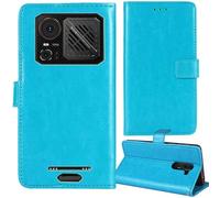 Tnviud Flip Premium Retro Cuir Housse Coque Étui pour HOTWAV Hyper 8 Pro 6.78" Cas Magnétique Téléphone Couverture Protecteur Cover Case Support (Bleu)