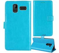Tnviud Flip Premium Retro Cuir Housse Coque Étui pour Kruger&Matz Simple 923 1.77" Cas Magnétique Téléphone Couverture Protecteur Cover Case Support (Bleu)