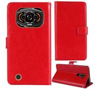 Tnviud Flip Premium Retro Cuir Housse Coque Étui pour Lagenio Panther1 6.7" Cas Magnétique Téléphone Couverture Protecteur Cover Case Support (Rouge)