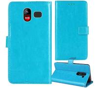 Tnviud Flip Premium Retro Cuir Housse Coque Étui pour Lipa Uniwa V1000 2.31" Cas Magnétique Téléphone Couverture Protecteur Cover Case Support (Bleu)