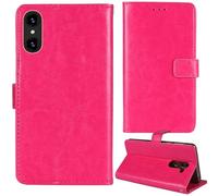 Tnviud Flip Premium Retro Cuir Housse Coque Étui pour Logicom Comet 6.51" Cas Magnétique Téléphone Couverture Protecteur Cover Case Support (Rose)