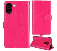 Tnviud Flip Premium Retro Cuir Housse Coque Étui pour Logicom Orion E1 Plus 6.75" Cas Magnétique Téléphone Couverture Protecteur Cover Case Support (Rose)