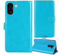Tnviud Flip Premium Retro Cuir Housse Coque Étui pour Logicom Orion E1 Plus 6.75" Cas Magnétique Téléphone Couverture Protecteur Cover Case Support (Bleu)