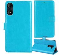 Tnviud Flip Premium Retro Cuir Housse Coque Étui pour Logicom Smart Pro 6.7" Cas Magnétique Téléphone Couverture Protecteur Cover Case Support (Bleu)