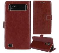 Tnviud Flip Premium Retro Cuir Housse Coque Étui pour Logicom Xtrem 650 6.51" Cas Magnétique Téléphone Couverture Protecteur Cover Case Support (Brun)