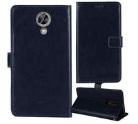 Tnviud Flip Premium Retro Cuir Housse Coque Étui pour Maxcom MS572 4G 5.71" Cas Magnétique Téléphone Couverture Protecteur Cover Case Support (Bleu Fonce)