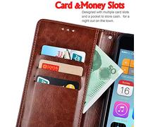 Tnviud Flip Premium Retro Cuir Housse Coque Étui pour MaxCom MS601 6" Cas Magnétique Téléphone Couverture Protecteur Cover Case Support (Bleu Fonce)