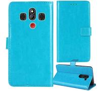 Tnviud Flip Premium Retro Cuir Housse Coque Étui pour MyPhone Halo 4 LTE/Halo 4 Plus LTE 3.5" Cas Magnétique Téléphone Couverture Protecteur Cover Case Support (Bleu)