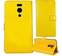 Tnviud Flip Premium Retro Cuir Housse Coque Étui pour Olympia Joy II 2.4" Cas Magnétique Téléphone Couverture Protecteur Cover Case Support (Jaune)