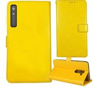 Tnviud Flip Premium Retro Cuir Housse Coque Étui pour Onyx Boox Palma 2 Pro 6.13" Cas Magnétique Téléphone Couverture Protecteur Cover Case Support (Jaune)