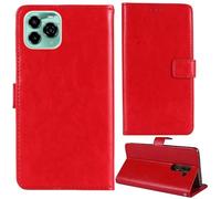 Tnviud Flip Premium Retro Cuir Housse Coque Étui pour Oukitel C65 Pro 6.67" Cas Magnétique Téléphone Couverture Protecteur Cover Case Support (Rouge)