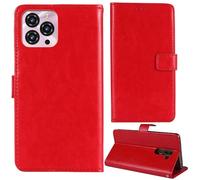 Tnviud Flip Premium Retro Cuir Housse Coque Étui pour Oukitel C69 7.2" Cas Magnétique Téléphone Couverture Protecteur Cover Case Support (Rouge)