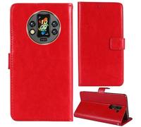 Tnviud Flip Premium Retro Cuir Housse Coque Étui pour Oukitel WP200 Pro 6.7" Cas Magnétique Téléphone Couverture Protecteur Cover Case Support (Rouge)