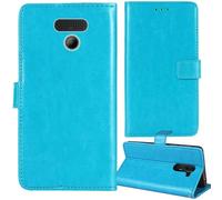 Tnviud Flip Premium Retro Cuir Housse Coque Étui pour Panasonic KX-TF400EXB 2.4" Cas Magnétique Téléphone Couverture Protecteur Cover Case Support (Bleu)