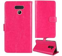 Tnviud Flip Premium Retro Cuir Housse Coque Étui pour Panasonic KX-TF400EXB 2.4" Cas Magnétique Téléphone Couverture Protecteur Cover Case Support (Rose)