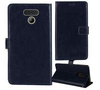 Tnviud Flip Premium Retro Cuir Housse Coque Étui pour Panasonic KX-TF400EXB 2.4" Cas Magnétique Téléphone Couverture Protecteur Cover Case Support (Bleu Fonce)