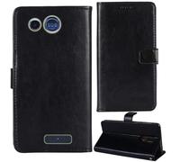 Tnviud Flip Premium Retro Cuir Housse Coque Étui pour Panasonic KX TU110 1.77" Cas Magnétique Téléphone Couverture Protecteur Cover Case Support (Noir)
