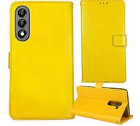 Tnviud Flip Premium Retro Cuir Housse Coque Étui pour Thomson Origin 680 5G 6.74" Cas Magnétique Téléphone Couverture Protecteur Cover Case Support (Jaune)