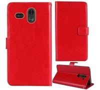 Tnviud Flip Premium Retro Cuir Housse Coque Étui pour Trevi Max 24 Nero 2.2" Cas Magnétique Téléphone Couverture Protecteur Cover Case Support (Rouge)