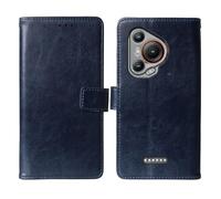 Tnviud Flip Premium Retro Cuir Housse Coque TPU Silicone Étui pour Blackview BL7000 / Oscal Pilot 3 6.78" Cas Magnétique Téléphone Couverture Protecteur Cover Case Support (Bleu Fonce)