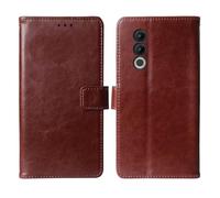 Tnviud Flip Premium Retro Cuir Housse Coque TPU Silicone Étui pour Doogee Blade 20 Max 6.6" Cas Magnétique Téléphone Couverture Protecteur Cover Case Support (Brun)