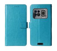 Tnviud Flip Premium Retro Cuir Housse Coque TPU Silicone Étui pour DOOGEE S200 Max 6.72" Cas Magnétique Téléphone Couverture Protecteur Cover Case Support (Bleu)