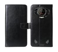 Tnviud Flip Premium Retro Cuir Housse Coque TPU Silicone Étui pour DOOGEE S200 Ultra 5G Cas Magnétique Téléphone Couverture Protecteur Cover Case Support (Noir)